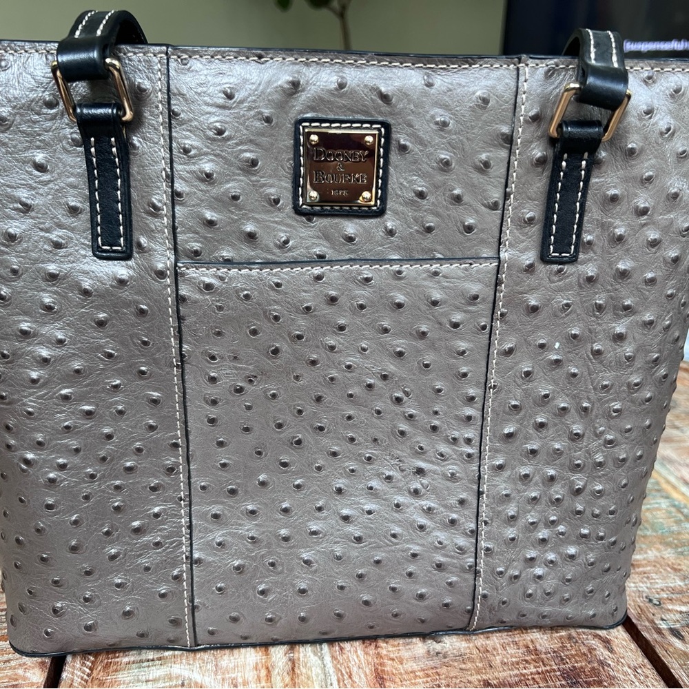 Dooney & Bourke ostrich Textured Gray Shoulder Bag